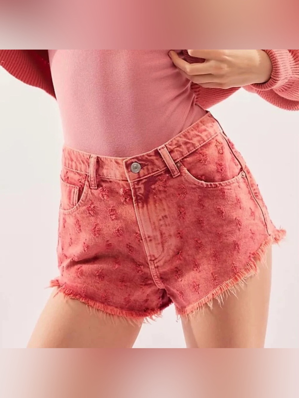 Free People We The Free Mixed Emotions denim cut-off shorts